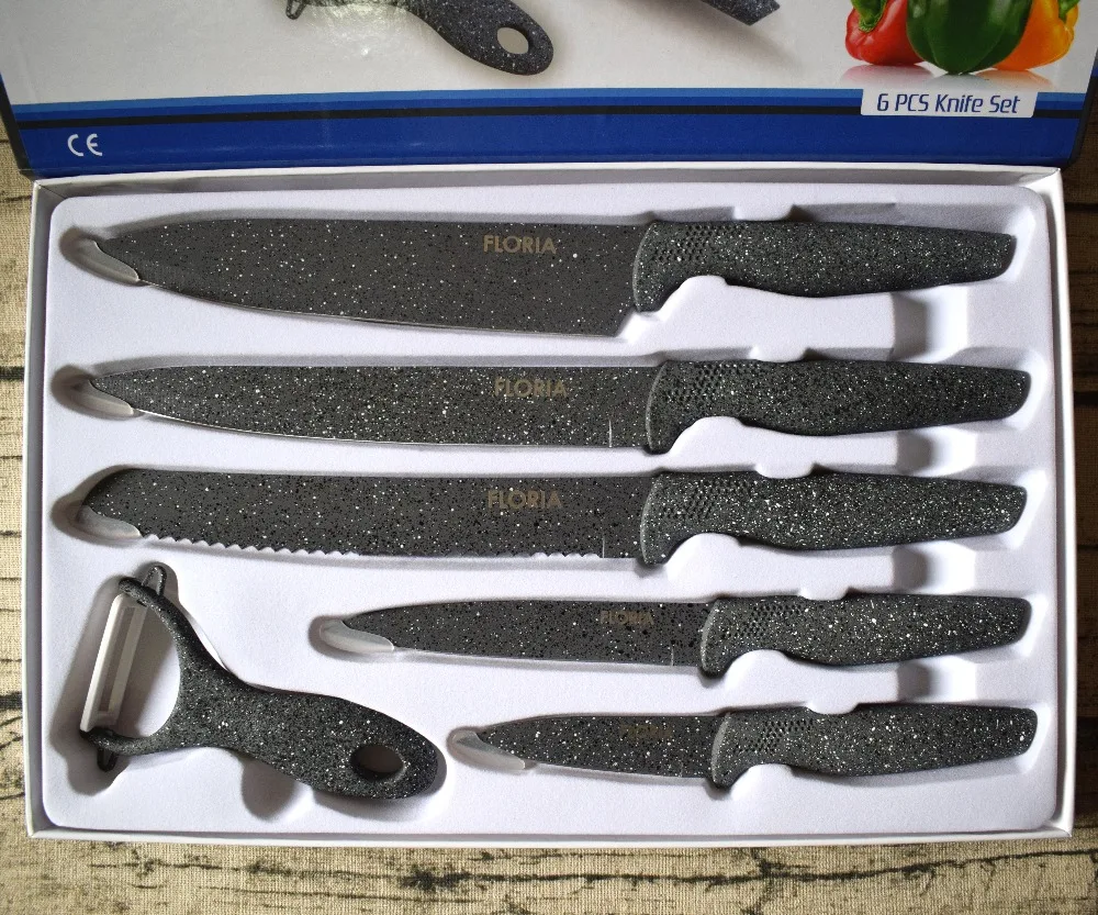 Набор острых кухонных ножей с антипригарным покрытием, высококачественный нож шеф-повара, нож для очистки фруктов, нож для рисования камнями, набор универсальных ножей