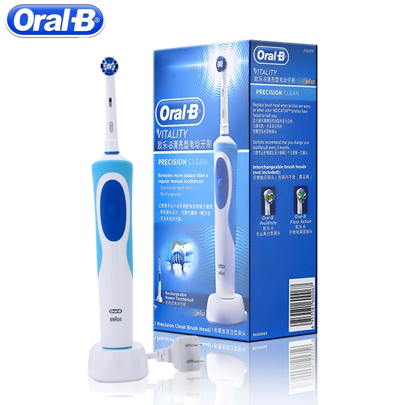 Oral B звуковая электрическая зубная щетка перезаряжаемая вращающаяся Vitality