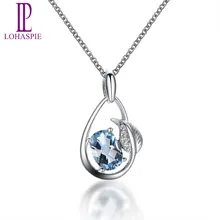 Lohaspie алмаз-ювелирные изделия Твердые 18 К 750 Белое золото 0.69ct натуральный драгоценный камень Аквамарин мелкозернистый камень ювелирные изделия для мартовского подарка на день рождения