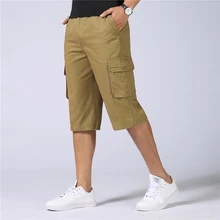 Летние Повседневное хлопковые шорты Для мужчин Мешковатые нескольких Карманный военные шорты Карго мужские армейские комбинезоны Тактический свободные короткие плюс Размеры 6XL