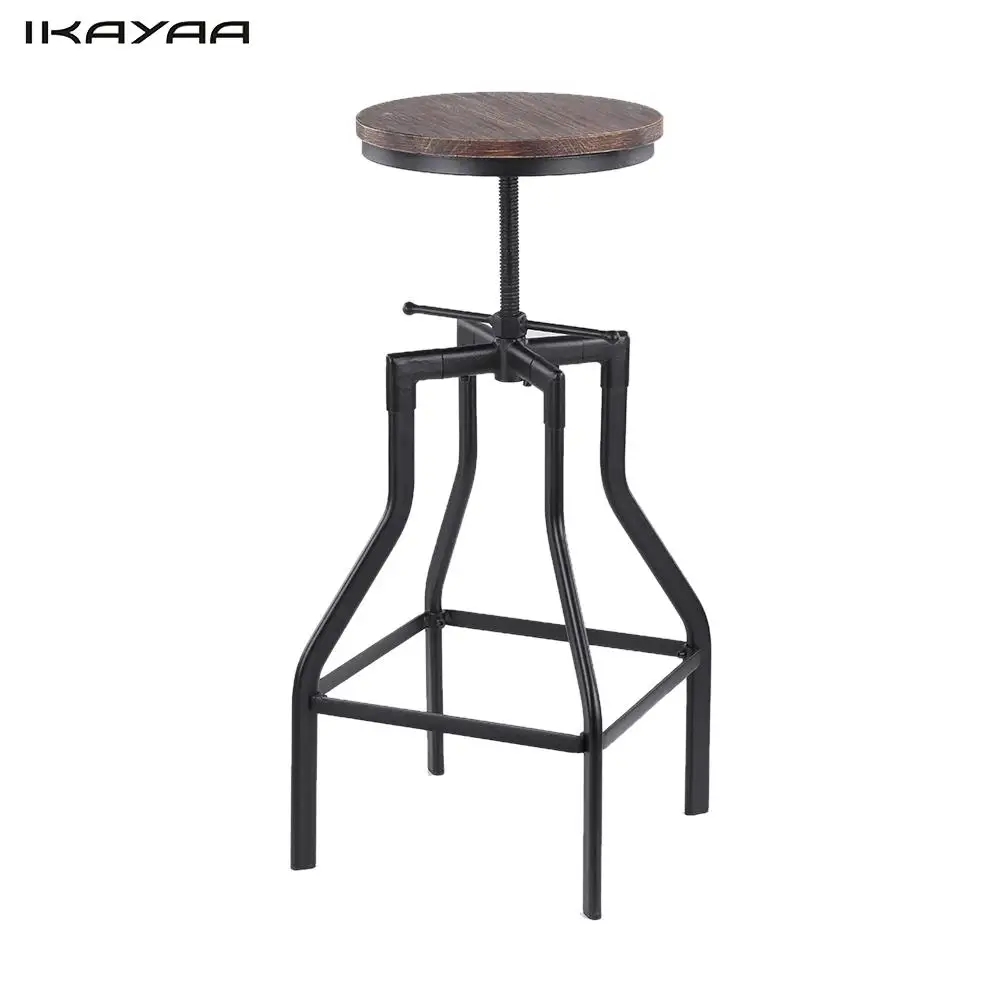 Online Get Cheap Industrial Bar Stools -Aliexpress.com Alibaba Group iKayaa Height Adjustable Swivel Bar Stool Industrial Style Natural Pinewood Top Metal Bar Stool Furniture US - Online Get Cheap Industrial Bar Stools -Aliexpress.com Alibaba Group