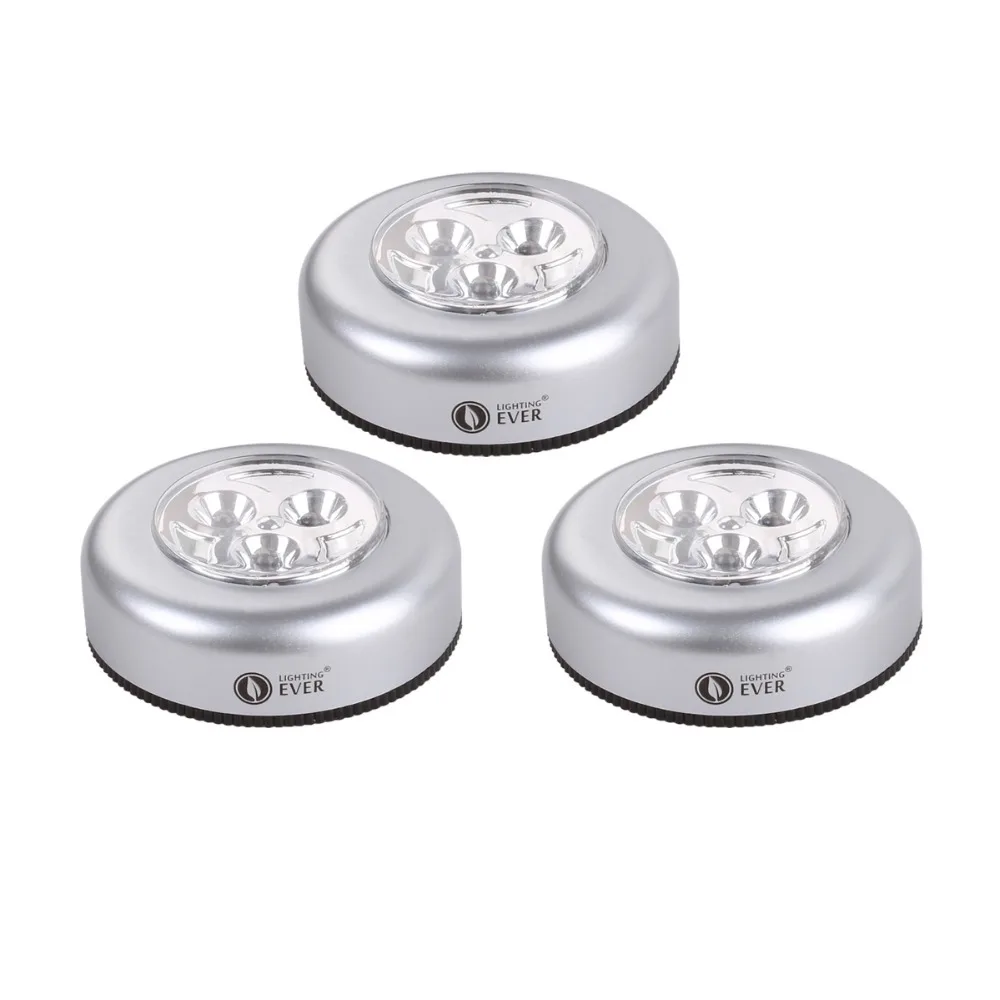 Free shipping LE 3 LED Puck Light Bulb, Battery Powered Tap Light
