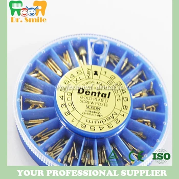 

Dental Conical Screw Posts Kits Refills 24K Gold Plated Tapered 120PCS