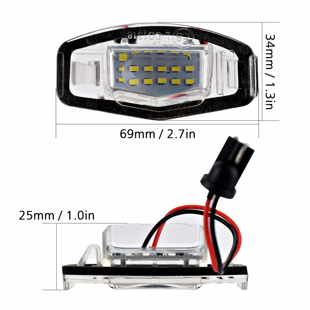 2 шт. Автомобильный светодиодный номерной знак 12 В для Honda Civic City Legend Accord багажник Автомобильная сигнальная лампа Стайлинг авто аксессуары