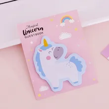 Ellen brook 1 pçs coreano kawaii arco-íris unicórnio nota pegajosa criativo post bloco de notas diy memorando material de escritório escola papelaria
