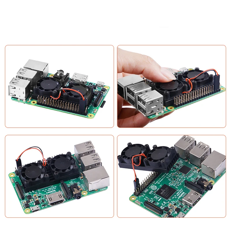 Raspberry pi 3 Model B + двойной вентилятор охладитель с двойными вентиляторами для Pi 3B /NESPi