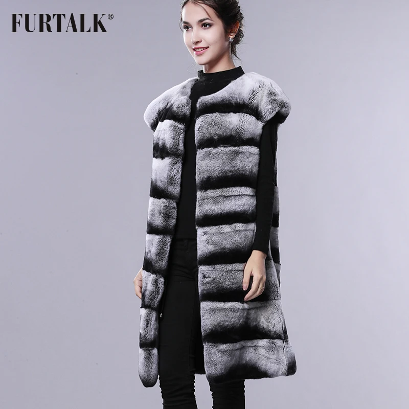 Mode Fourrure Ensemble Femmes De Réel Hiver Long Furtalk Beige Gilet Rex Lapin zRffxO