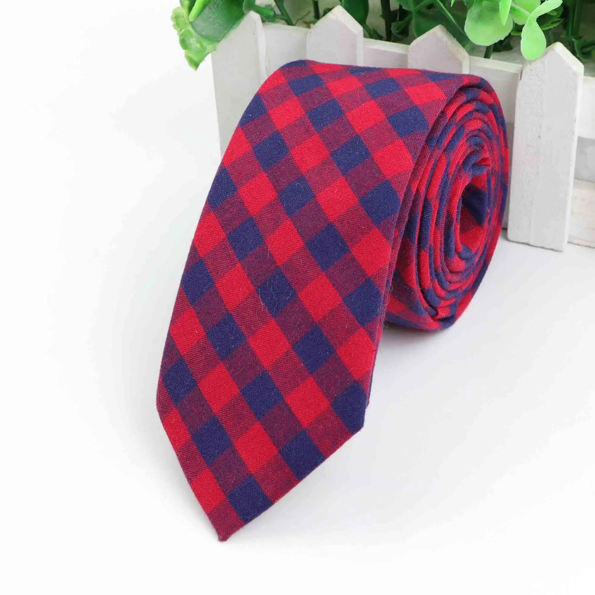 Мужской стильный галстук, повседневный Толстый Искусственный хлопковый клетчатый галстук, узкая Мужская маленькая дизайнерский галстук, галстуки - Цвет: 16