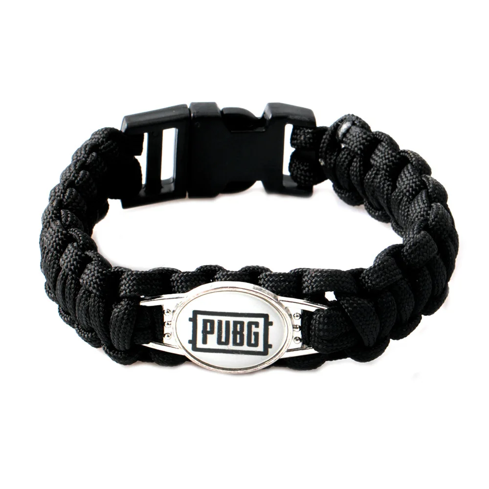 

Ourania Wild camping survivor PUBG bracelet game men Fashion Jewelry Bracelet Black rope woven bracelet Men's birthday gift