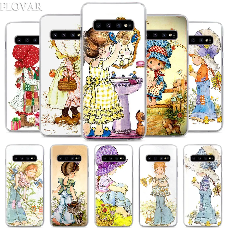 

Sarah Kay pattern Phone Case for Samsung Galaxy S10e S10 Plus S7 S8 S9 Plus Note 8 9 M10 M20 M30 Hard Case Coque