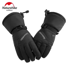 Водонепроницаемые лыжные перчатки Naturehike-30 градусов, ветрозащитные перчатки для сноуборда и снегохода, флисовые теплые лыжные перчатки