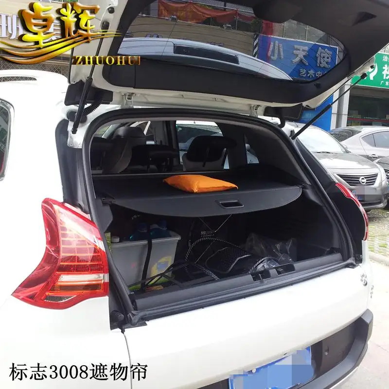

For Peugeot 3008 2009-2016 Rear Cargo privacy Cover Trunk Screen Security Shield shade (Black, beige)