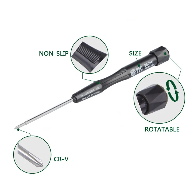 50 мм Прецизионная отвертка Phillips/плоская отвертка/Torx/5-ти точечные Магнитная отвертка для ноутбука, компьютера, мобильного телефона, инструменты для ремонта-1 шт