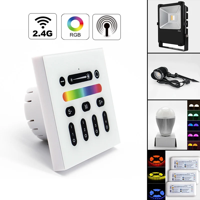 

Mi light 2.4G 4-Zone Touch Screen RGB RGBW Led Controller Wireless RF Remote Controller for Mi Light Led Bulb Led Strip Light