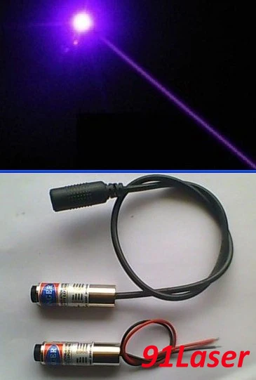 

405nm 50mW focusable blue violet laser module(DOT) 12x45mm DC5V from91Laser