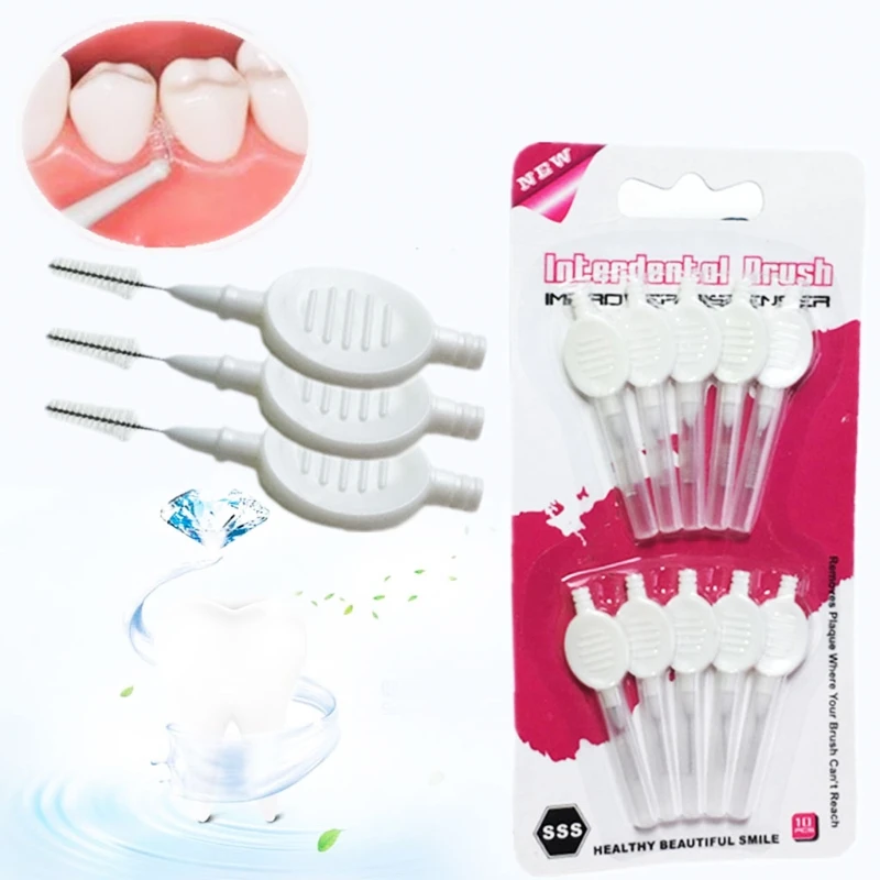 

YAS 10pcs Tooth Floss Oral Care Dental Soft Plastic Brush Healthy for Teeth Cleaning