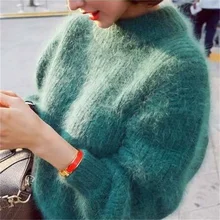 Women Pullover 2016 Fashion Knitted Thick Sweater Turtleneck Long-Sleeved Solid Color Loose Lady’s Sweaters Multicolor