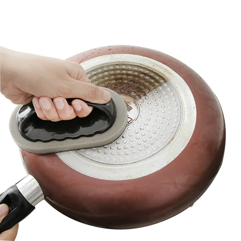 

1 Pcs Kitchen Cleaning Tools Strong Decontamination Sponge Brush with Handle Removing Rust Eraser Kitchen Accessorie Gadgets