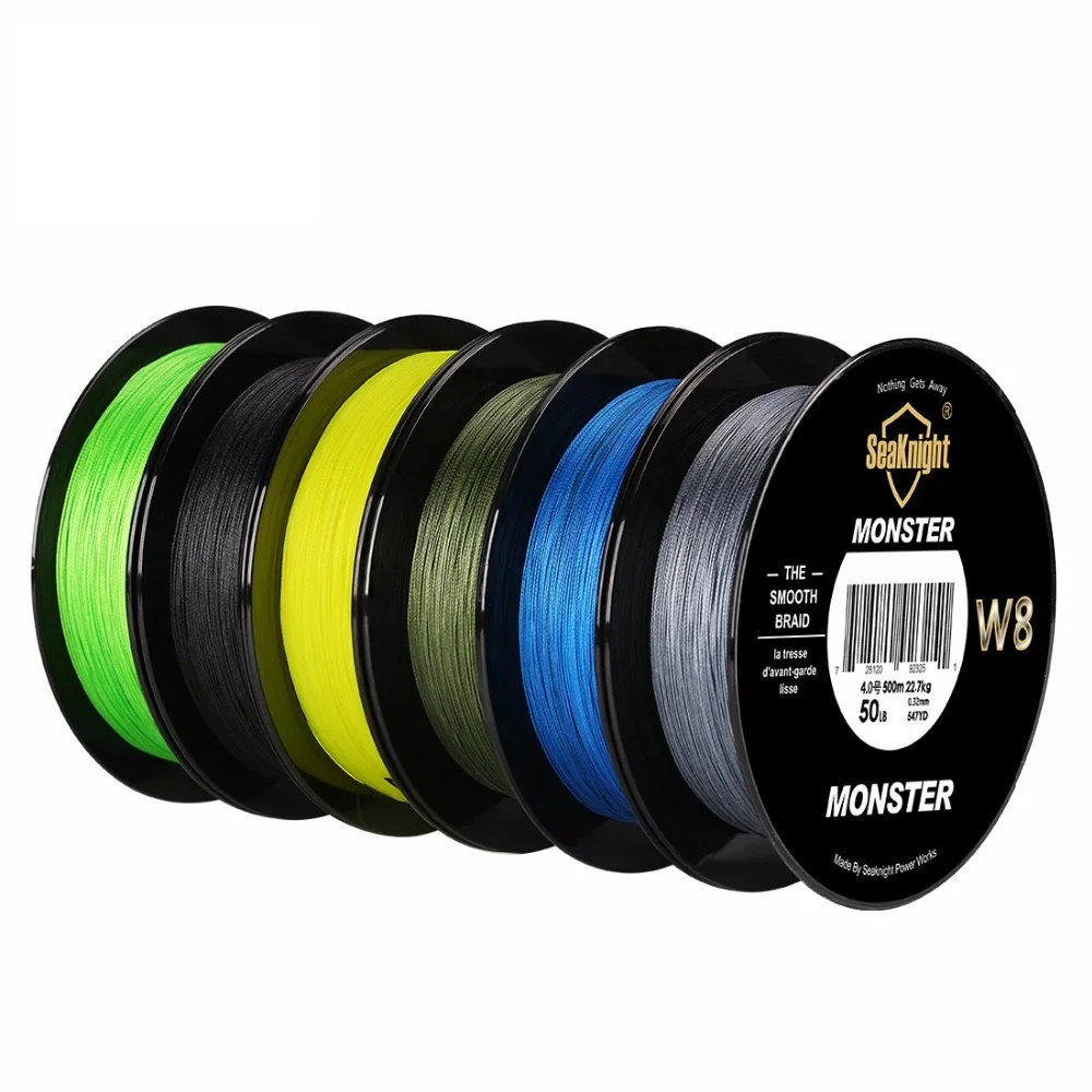 SeaKnight W8 Braided Fishing Line 500M 8 Strands Wire Carp Fishing 15 20 30 40 50 80 100LB PE Multifilament Line