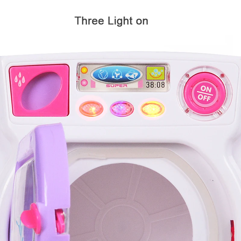  Mini Washing Machine Toy Kids Electronic Housework Toy Mini Realistic Household Electrical Applianc