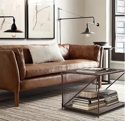 Inter American Country Style Retro Leather Sofa Industry Inter American Country Style Retro Leather Sofa Industry