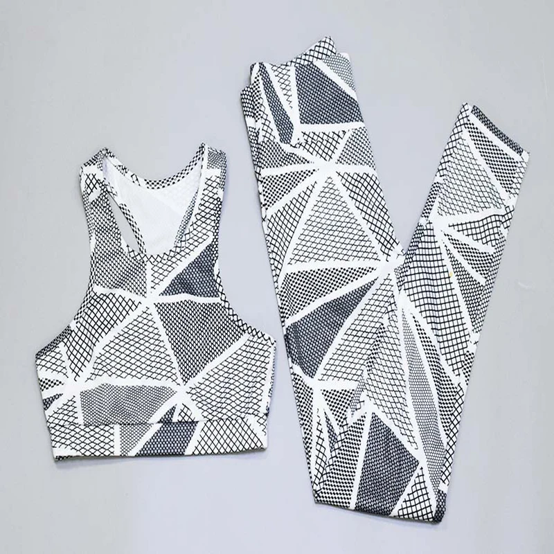 Women's 2pcs Sport Suits Summer 3D Printed Fitness Yoga Running Athletic Tracksuits Bra and Leggings Tights Breathable Yoga Sets5