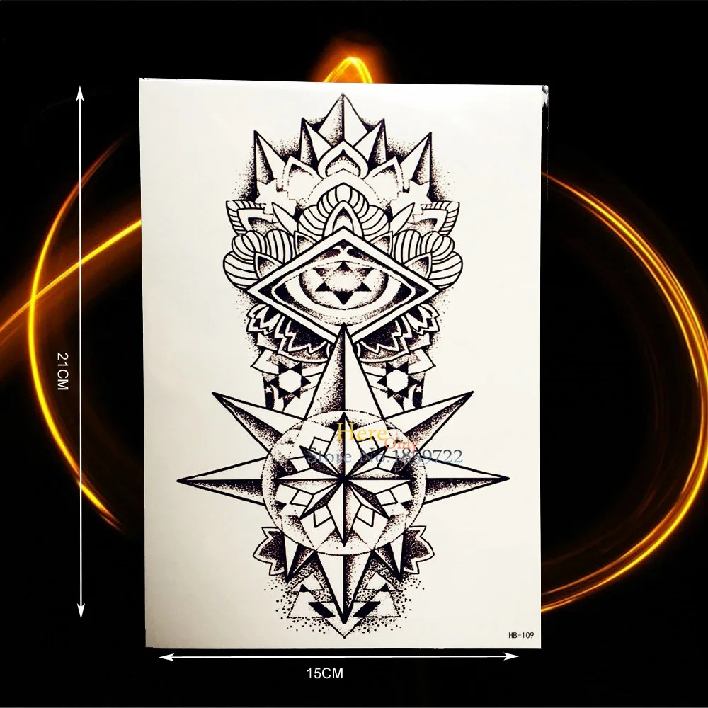 Eye Of God Temporary Tattoo Men Body Art Arm Sleeve Tattoo Women Hhb109