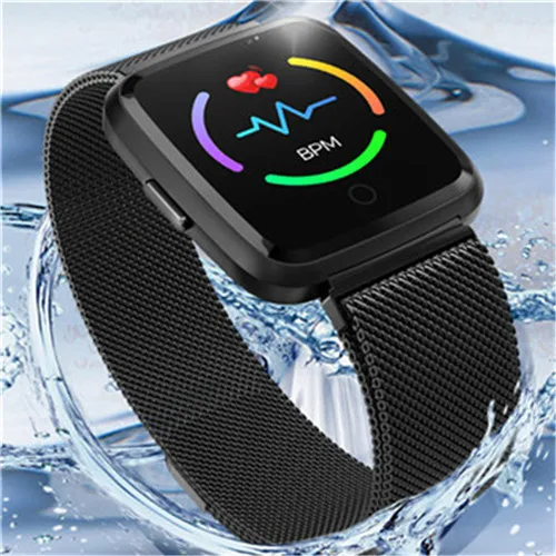 Y7 Смарт-часы IP67 Водонепроницаемый фитнес-трекер монитор сердечного ритма кровяное давление женские мужские часы Y7P умные часы для Android IOS - Цвет: BLACK