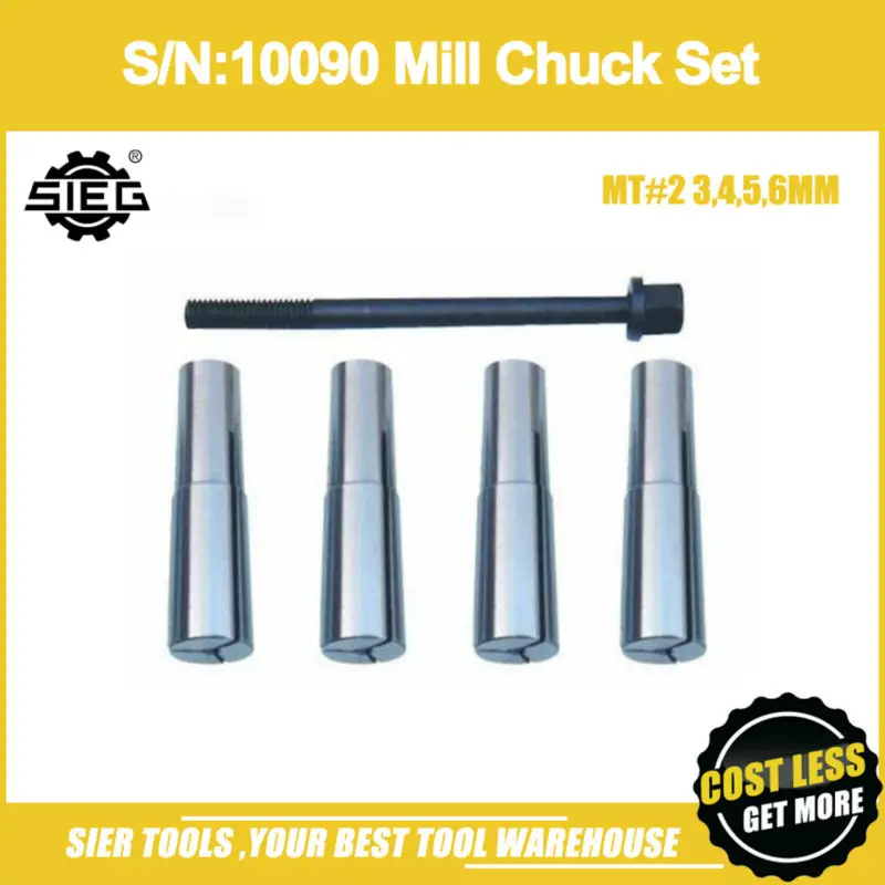 

Free Shipping!/S/N:10090 Mill Chuck Set/MT#2 3,4,5,6mm Mill collet/SIEG C1/M1 Mill Chuck