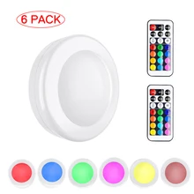 RGB, 13 цветов, беспроводной светодиодный светильник для шкафа с пультом дистанционного управления, светодиодный светильник с шайбой, 5 уровней яркости, для лестницы, для кухни, ночник