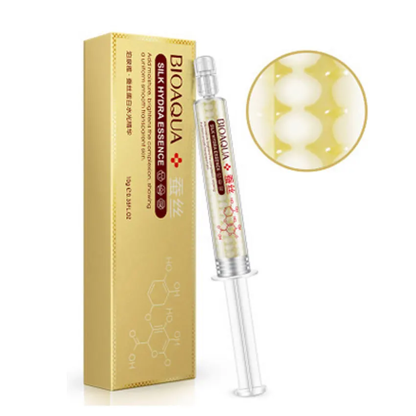 Bioaqua Brand 24k Gold Hyaluronic Acid Liquid Skin Care Brand Moisturizing Anti Wrinkle Anti Aging Collagen Essence Cream 10ml