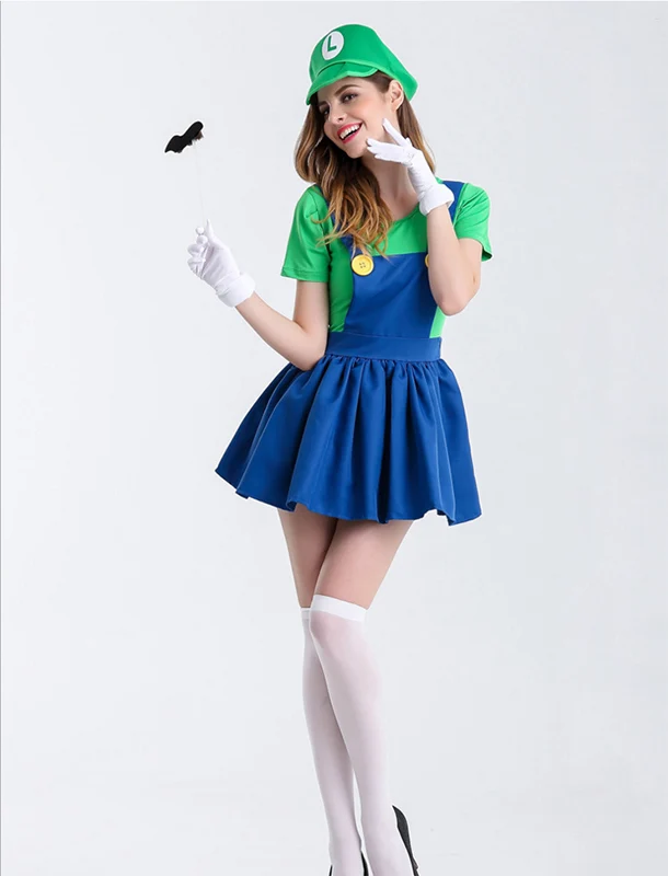 Карнавальный костюм для Леди Супер Марио, костюм для сцены, шоу, косплей, Хэллоуин, нарядное платье