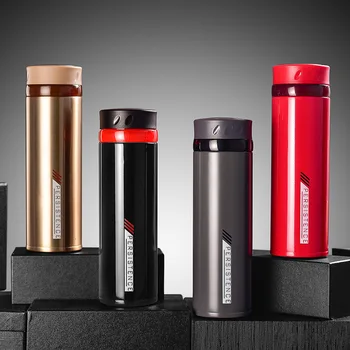 

Vacuum Insulated Travel Mug with Tea Leaf Filter 304 Stainless 15oz Steel Insulated HOT Coffee Thermos Removable Lid