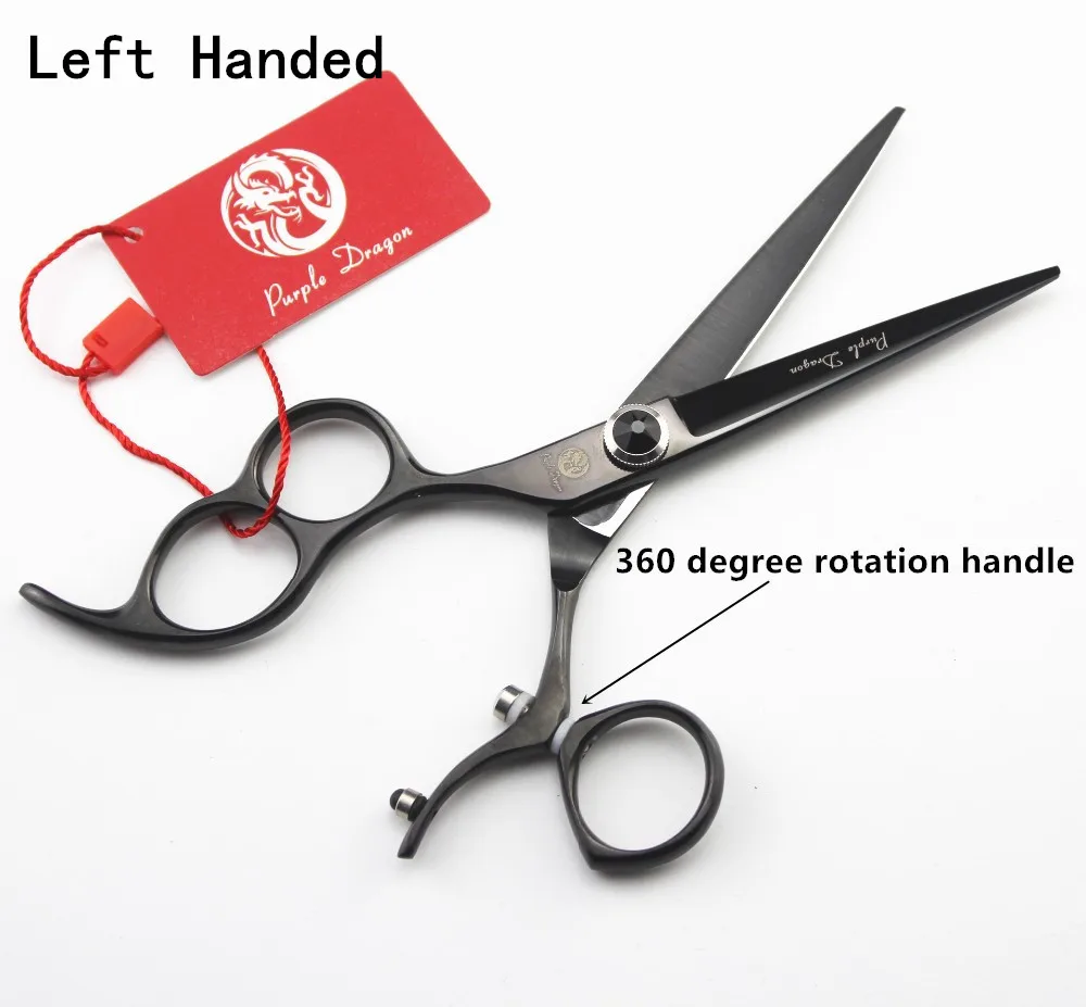 Purple Dragon 6 Inch Left hand Swivel Hair Scissors Professional High Quality Cutting Shears hairdresser supplies | Красота и