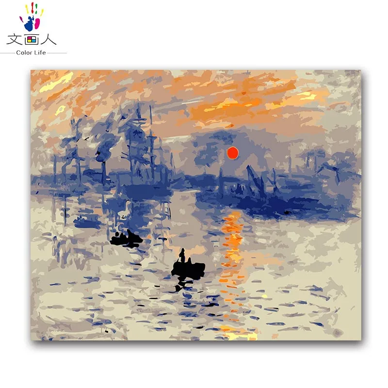 Раскраска по номерам "Сансет Крик", "impression sunrise" картины монета картины краски по номерам с цветами для украшения hoom