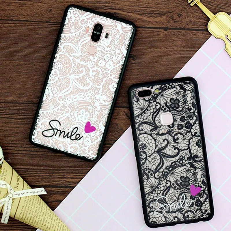 

Lace Flower Case For Huawei Nova 2S P20 P8 P9 P10 2017 Mate 10 lite P Smart Y9 2018 TPU Cases On Honor 8 9 lite 5A 7C Pro Cover