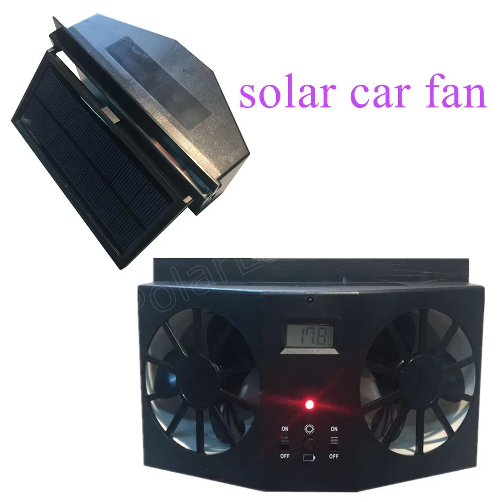Buy 12V black Car Solar power window Portable Air Vent