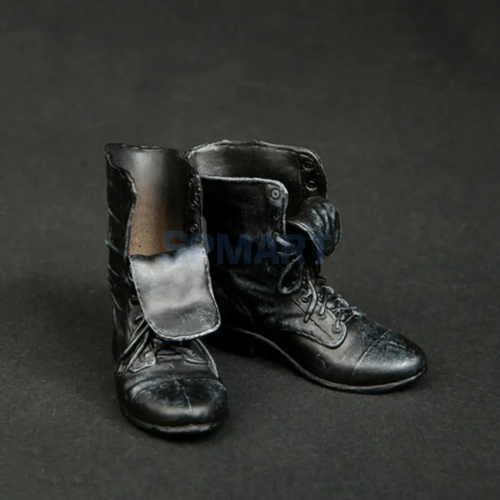 2 Pairs 1/6 Scale Rubber Made Leather Ankle Boots For 12