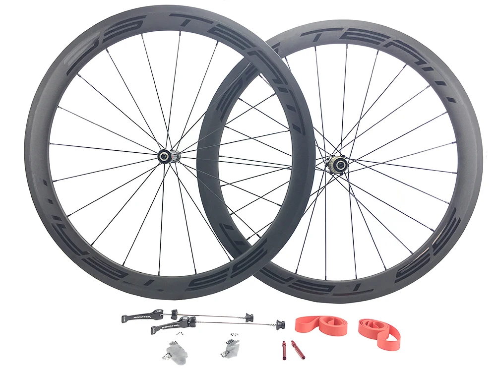 Best Painting DIY Road Carbon Wheels 50mm Bicycles Wheel 23mm Novatec Powerway, Ceramic Hub 700c Pillar PSR 1432/Mac Spokes 700C 0