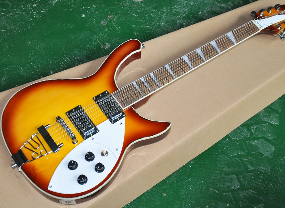 Factory wholesale brown 12 strings electric guitar with special body