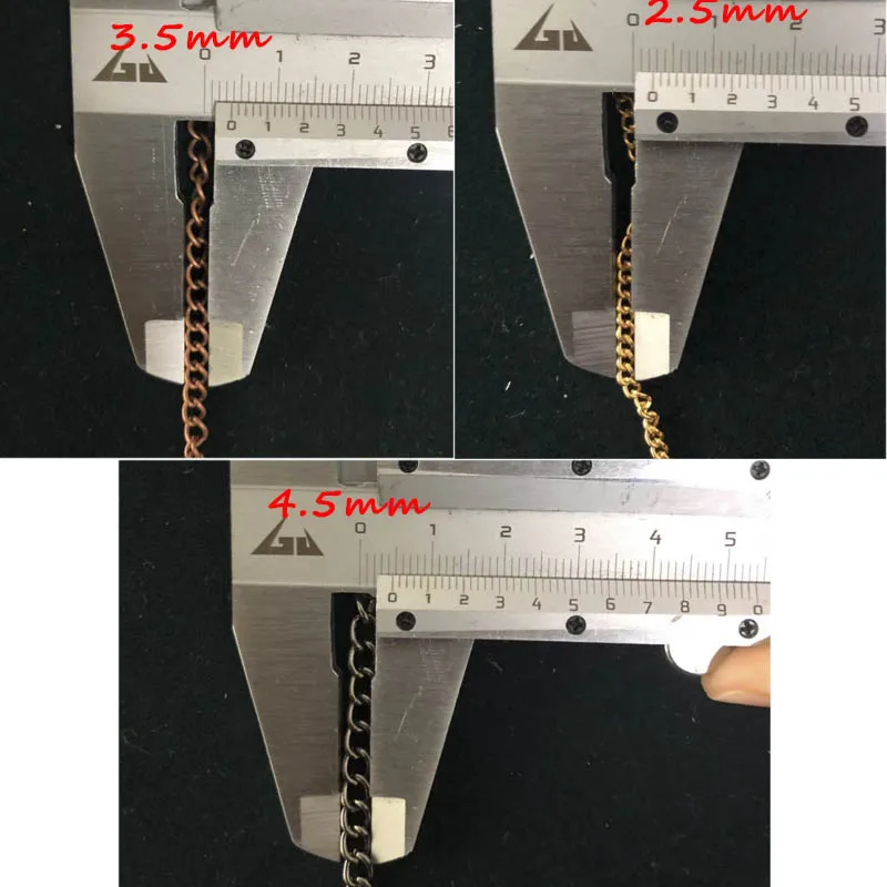 5 м металлические цепочки для изготовления ювелирных изделий родий/серебро/золото KC/черный/античная бронза цвет плоская цепочка DIY ожерелье Поиск поставщика