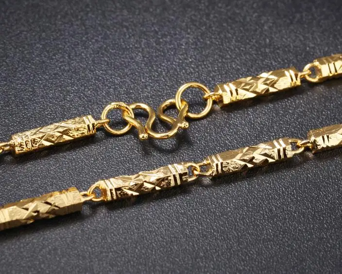 46 г Вес 4 мм 20 дюймов Высокое качество Мужские wo мужские женские ювелирные изделия Модные золотые бамбуковые звенья цепи ожерелье золотой