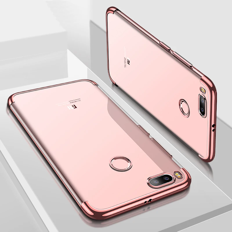 

Luxury Plating Silicon Case For xiaomi Redmi MI 5X A1 Mi6 Mix 2S Note 3 4 4x 5A pro Case Transparent Thin Foldable TPU Cover