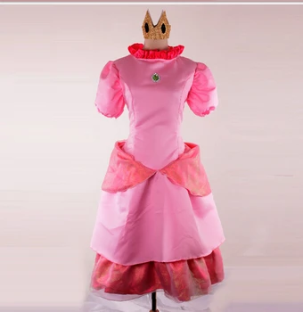 

Halloween sexy Costumes Womens Princess peach super Mario Costume Maids carnival hot Fancy Dress Cosplay Women