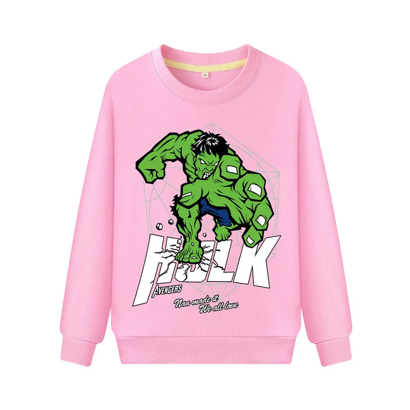 Boys Hulk Print Sweatshirt Hoodies Girls Cut Pink Cotton Hoodie Clothes Children Spring Full Sleeve Pullover Costume Baby DZ087 (5)