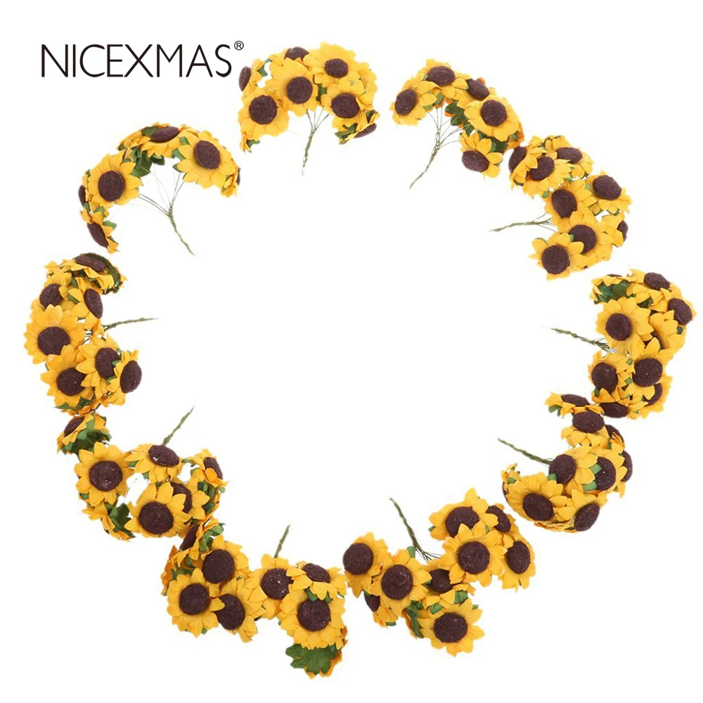NICEXMAS 100 шт шикарная Мини искусственная бумага Подсолнух домашние Вечерние