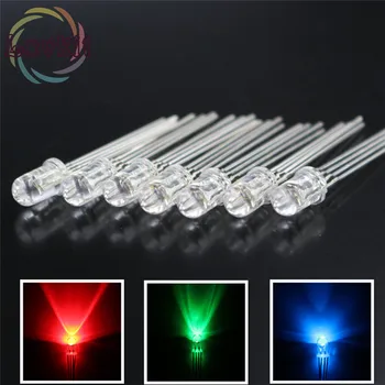 

20 pcs 5mm RGB COMMON Anode LED 4Pin Tri-Color Red Green Blue RGB 4Pins Tri Color Emitting Diodes F5 RGB Water Clear LEDs