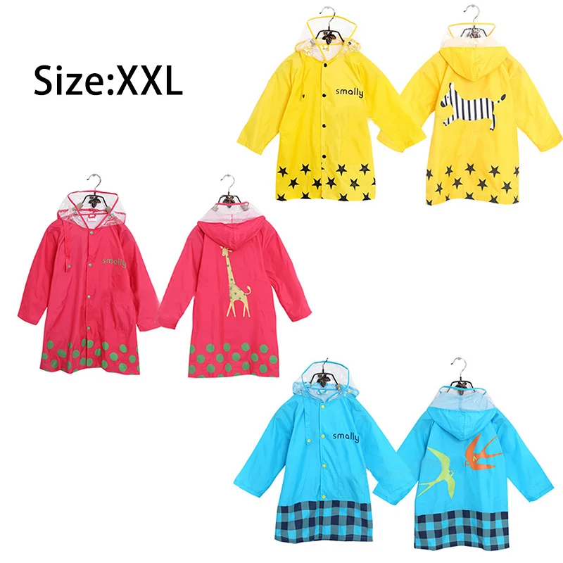 Cute Kids Raincoat Girls Boys Rainwear Children Waterproof Rain Coat Jacket
