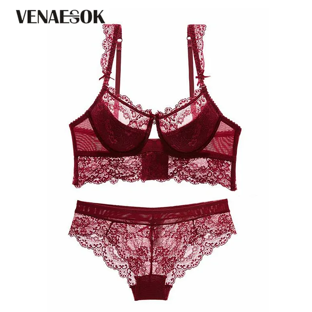 Buy New Europe Black Lace Bras Sexy Underwear Set Plus