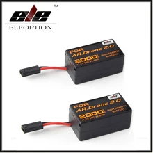 2x Eleoption Высокой Плотности 2000 мАч 11.1 В Мощный Литий-Полимерный Аккумулятор Для Parrot AR. Drone 2.0 Quadcopter обновление Мощный Аккумулятор